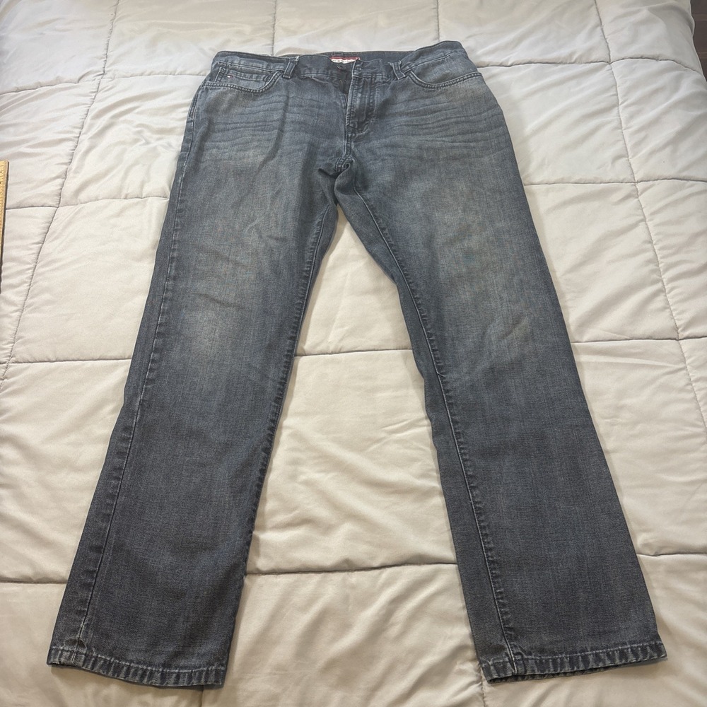 Tommy Hilfiger Jeans Mens 36x34 Straight Fit Dark Wash Denim Classic